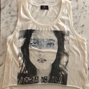 White tank top with graphic on front